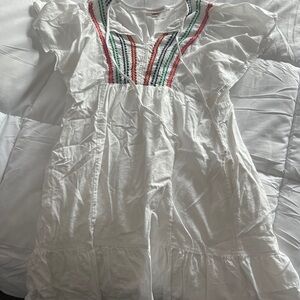 Knox Rose White Dress with Red and Green Accents